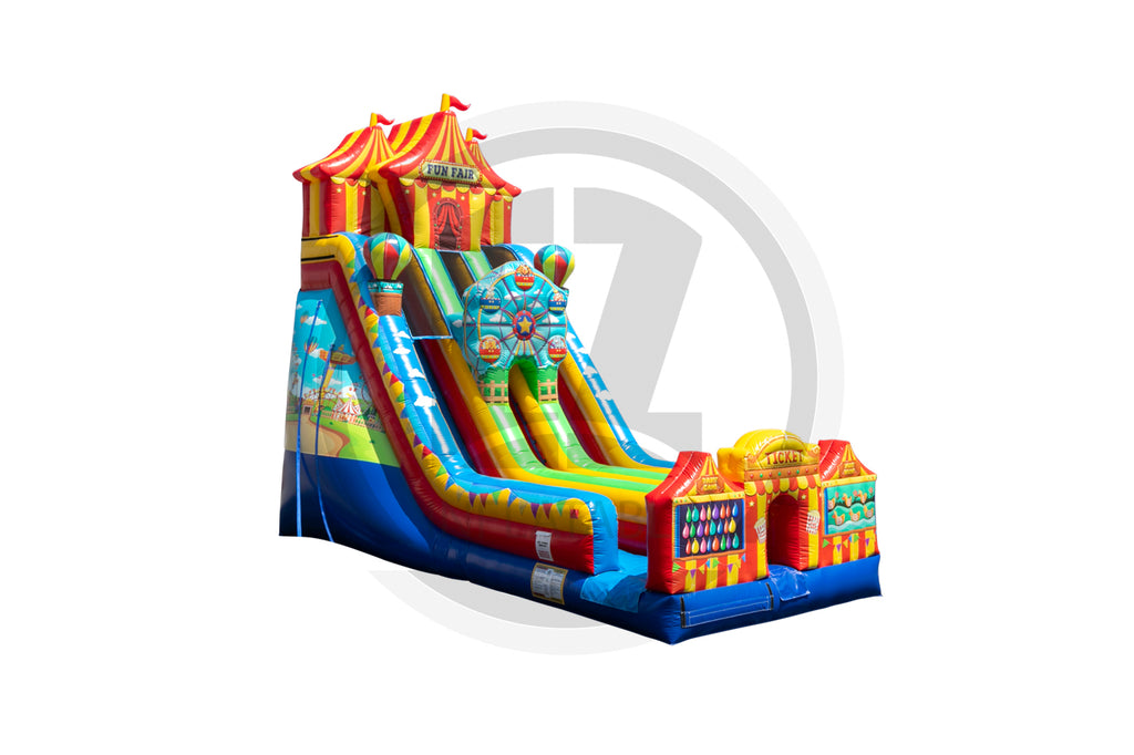 24 Fun Fair Double Lane Dry Slide-DS2401DL-EZ Inflatables