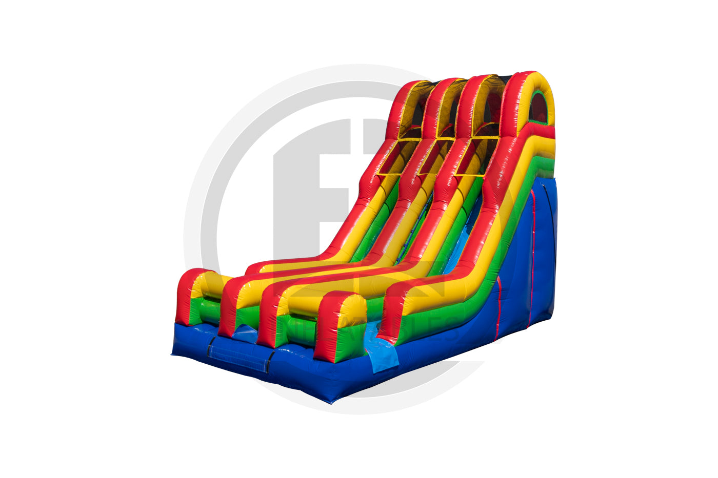 Stripes Inflatable 18 Sunny Stripes Double Lane Dry Slide-S1049-EZ Inflatables