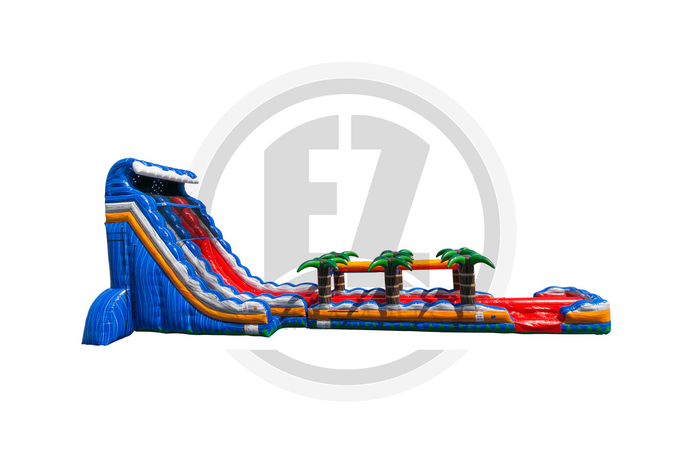 Ez Inflatable Slides 27 Tropical Fireblast Tsunami DL IP Water Slide + Slip & Slide-WS1317 ...