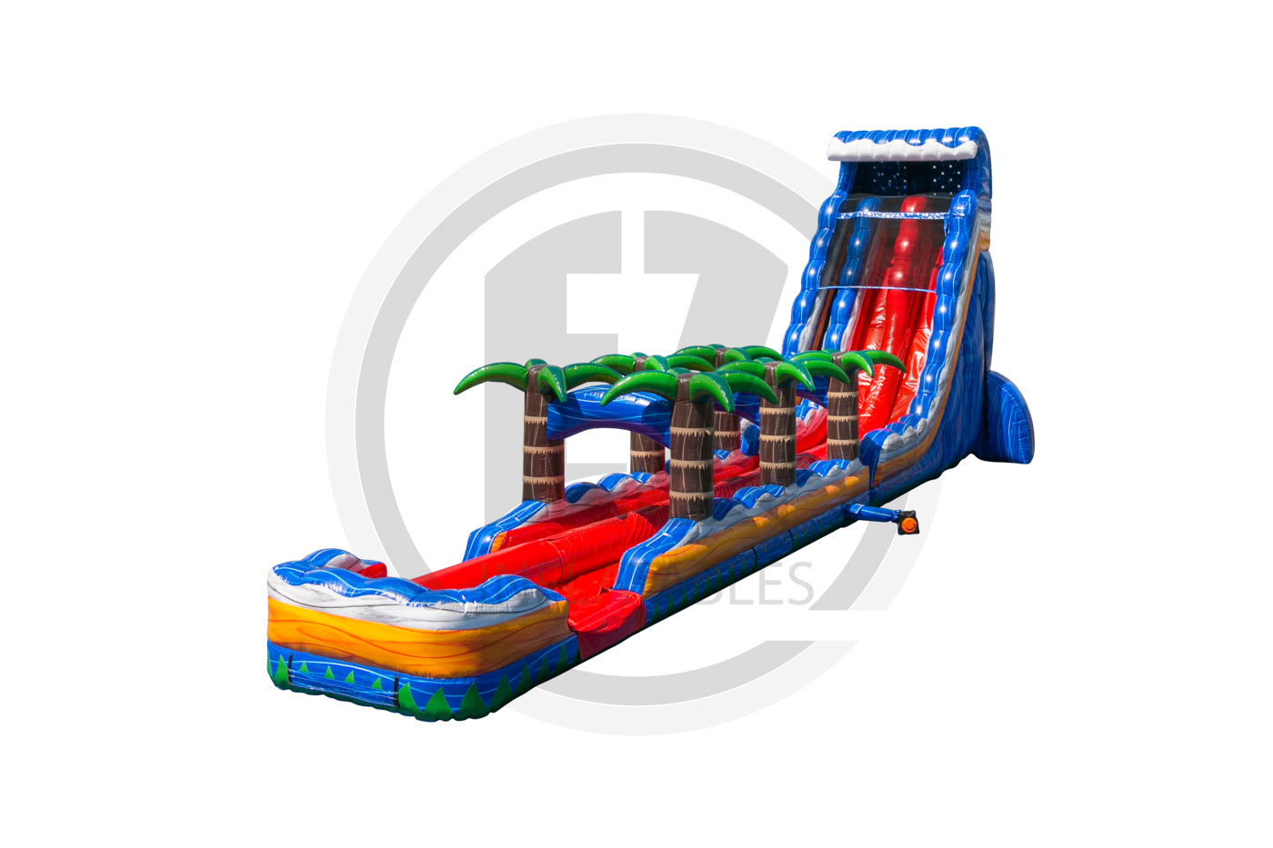 Ez Inflatable Slides 27 Tropical Fireblast Tsunami DL IP Water Slide + Slip & Slide-WS1317 ...