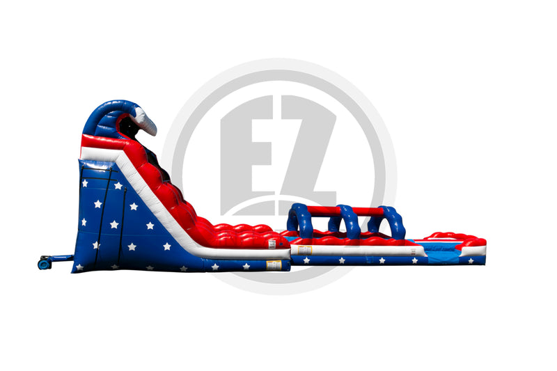 22 Stars & Stripes DL IP Water Slide + Slip & Slide