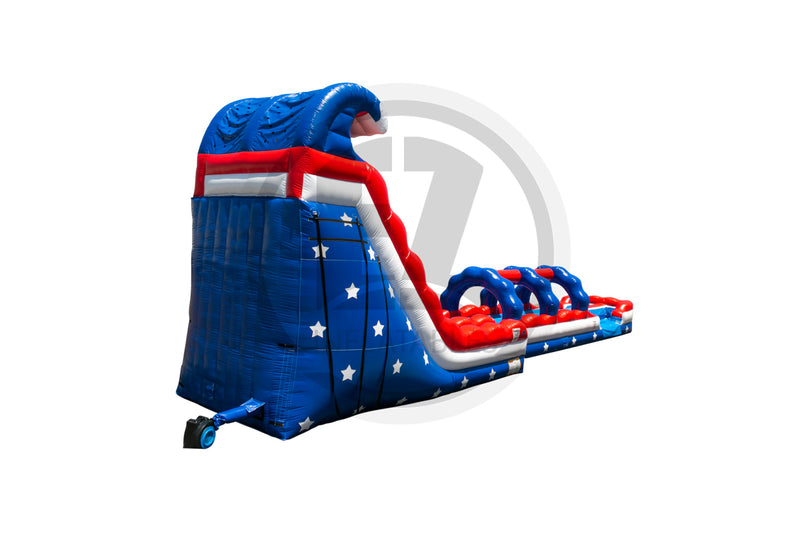 22 Stars & Stripes DL IP Water Slide + Slip & Slide