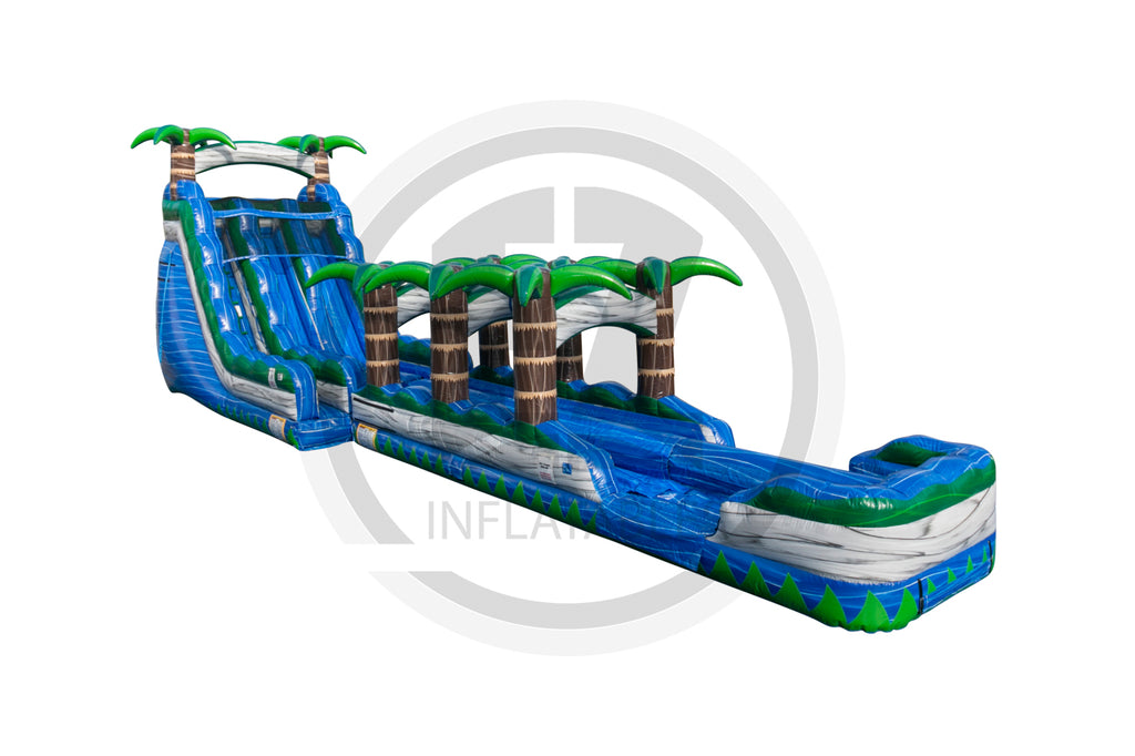 Ez Inflatable Slides 20 Blue Crush DL IP Water Slide + Slip & Slide – EZ Inflatables